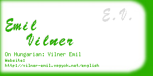 emil vilner business card